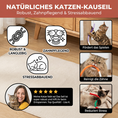 Natürliches Katzen-Kauseil – Robust, Zahnpflegend & Stressabbauend