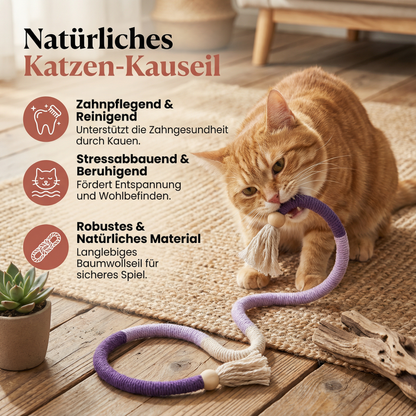 Natürliches Katzen-Kauseil – Robust, Zahnpflegend & Stressabbauend