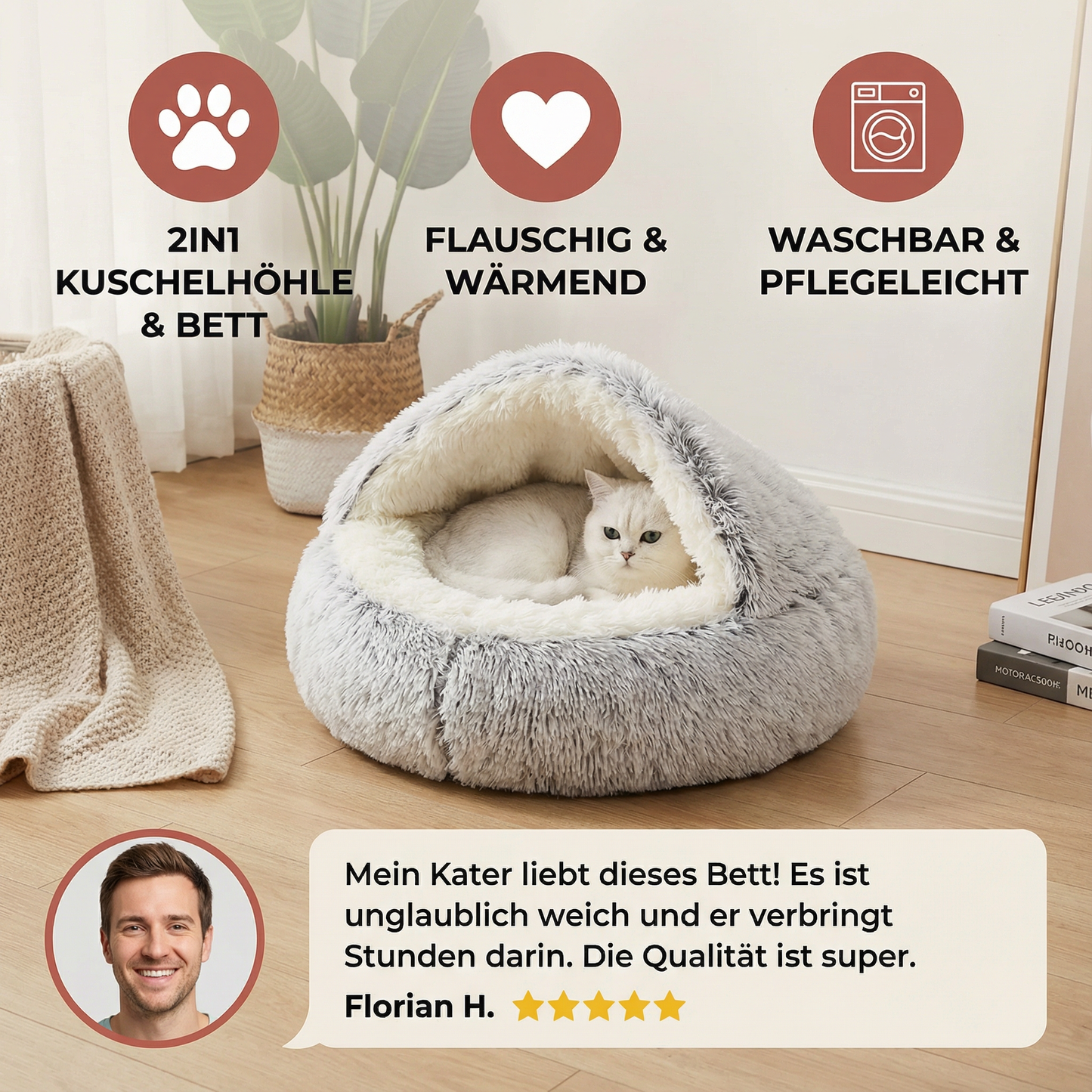 2in1 Katzen Kuschelhöhle