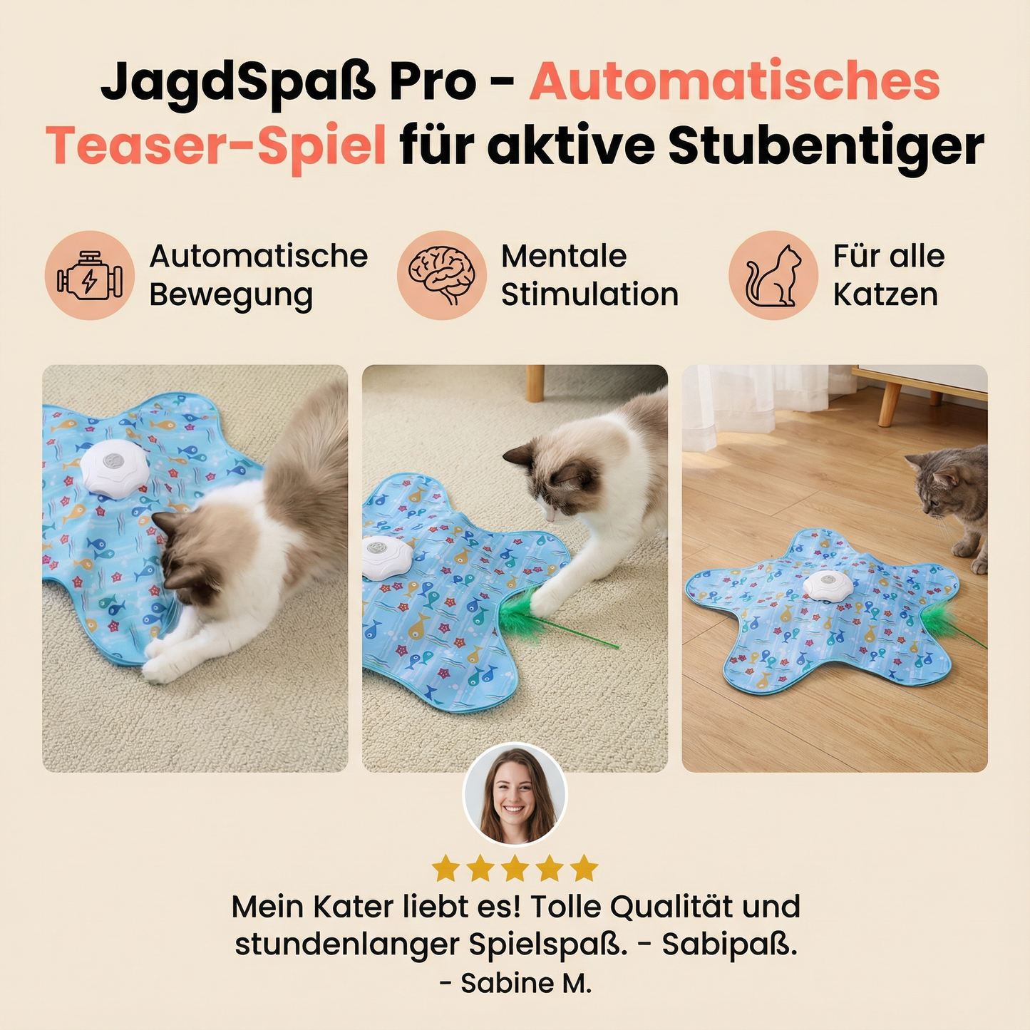 JagdSpaß Pro – Automatisches Teaser-Spiel für aktive Stubentiger