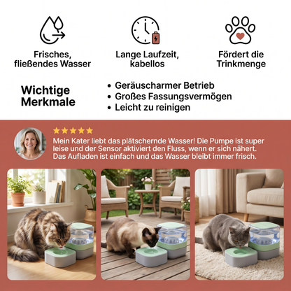 Automatischer Tragbarer Wasserspender für Katzen
