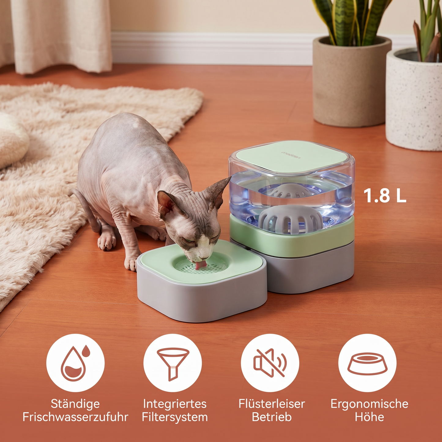 Automatischer Tragbarer Wasserspender für Katzen